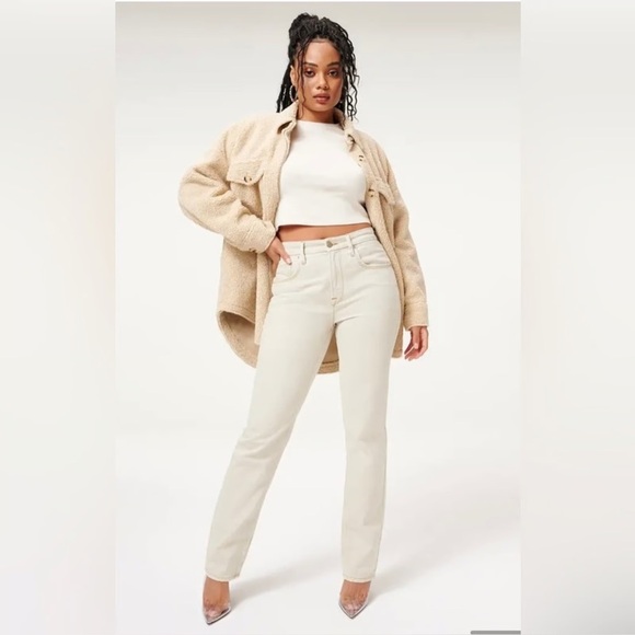 Good American 90’s Icon straight leg bone coloured, size 6/28 - Picture 1 of 13